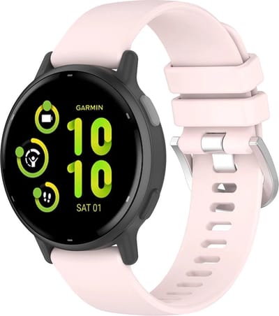 Strap-it Siliconen classic bandje geschikt voor Garmin Vivoactive 6 / 5 / 3 / Vivomove / 3 / HR / Style / Luxe / Sport / Trend / Forerunner 645 / 570 / 245 / 170 / 165 / 70 / 55 / Venu / SQ / SQ2 / 2 Plus / Approach S12 / S40 / S42 / S44 - Roze