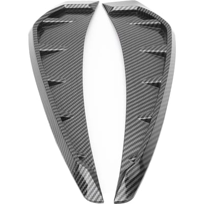 2 stuks Spatbordventilatie Luchtvleugel Afdekking Sierlijst Zwart Koolstofpatroon PU Rubber Board Auto Universeel gray