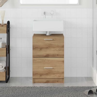 vidaXL - Badkamerkast - Artisan - Eiken - 40 - x - 37 - x - 59 - cm - Bewerkt - hout
