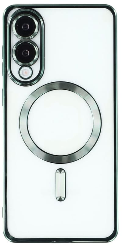 Backcover hoesje Geschikt voor: Samsung Galaxy S25 Edge - met 2x Screenprotector [magnetische hoes] compatibel met MagSafe Dames Heren - Groen