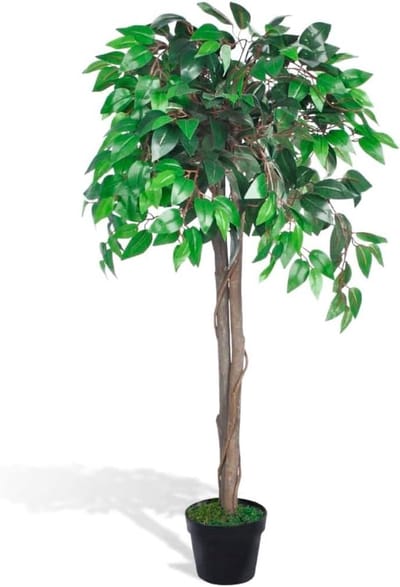Kunstplant Ficus Boom - Nepplant Groen - Interieur Decoratie - Realistische Stam - 110 cm - Groen
