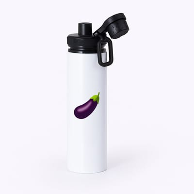 Hacebo® - Aubergine waterfles met draaidop zwart - Groente - Groente liefhebbers - Vruchtgroente - gezond eten - voedsel - water fles - 850ML