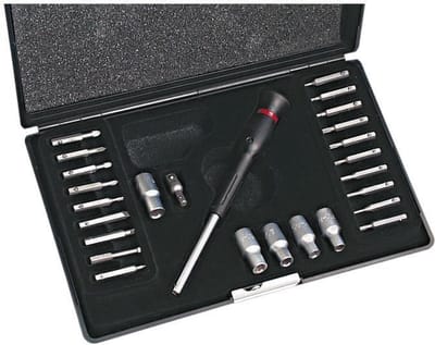 MANNESMANN Set van 26 precisie dopsleutels + eindkappen - Zwart