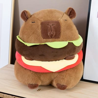 Hamburger Capybara Leuke Capybara Knuffel Capybara Pluche Speelgoed Kawaii Capybara Capybara Knuffeltje Het Beste Verjaardagscadeau 20cm