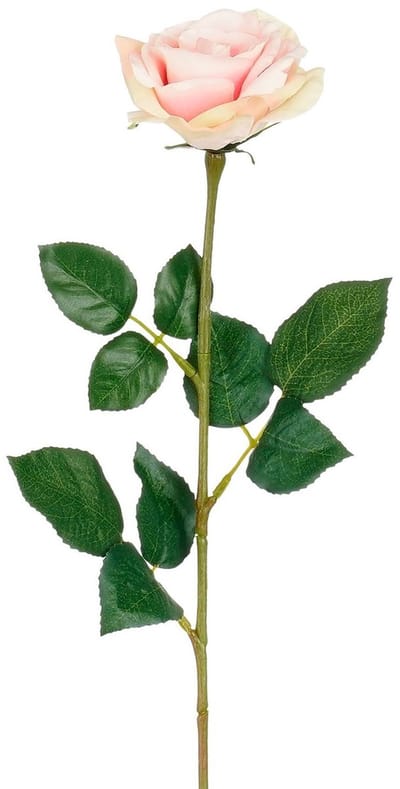 Mica Decorations Kunstbloem Roos Valentine - H59 cm - lichtroze - kunststof - stelen kunstbloemen - boeket - rozen bloemetjes - Valentijnsdag