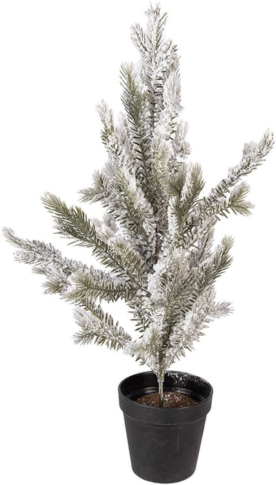Clayre & Eef Mini Kunstkerstboom 20x20x60 cm Wit Kunststof
