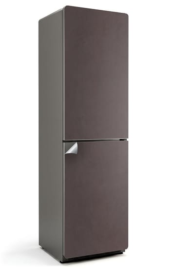 Wallfluent Koelkaststickers - Bruin Koelkast Folie - 60 cm x 205 cm - Bruin Koelkaststickers - Grote Koelkast Sticker - Koelkast Opknappen Sticker - Decoratieve Koelkaststicker - Koelkast Opknappen Sticker