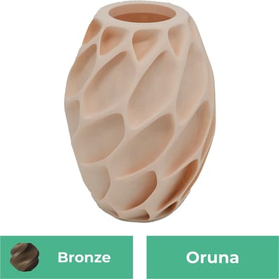 Oruna organische vaas – Decoratieve vaas - Brons - 3d geprinte vaas – geschikt voor droogbloemen - 20CM