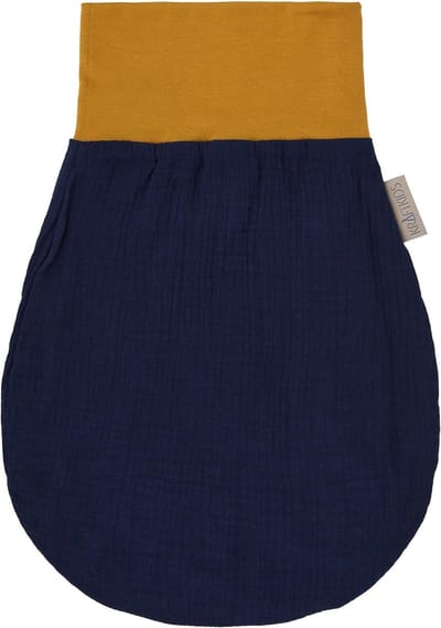 Trappelzak Mousseline - Voetenzak baby - Warmte en comfort - Handgemaakt in EU - 80 cm - Donkerblauw