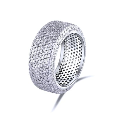 Quiges - 925 Zilveren Ring Klassiek Eye Catcher Gala Solitair met Zirkonia Kristal - QSR13716