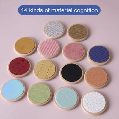 14 PCS Jouets Sensoriels pour Enfants Planche Tactile Jeu d'Association Classification Tactile Cognition des Couleurs Entraînement de la Mémoire Jouets Montessori