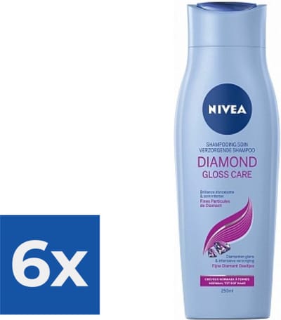 Nivea Shampoo Diamond Gloss - 250ml - Voordeelverpakking 6 stuks