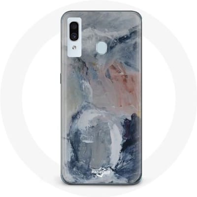 Coque - Samsung - Galaxy A20 - Souple - Texture abstraite - Gris gris