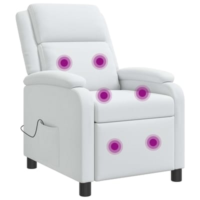 vidaXL - Massage - Relaxstoel - Wit - Stof