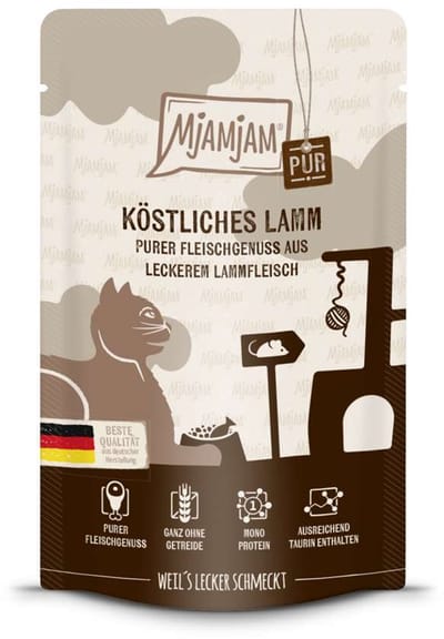 MjAMjAM Cat - Purer Fleischgenuss Pouchbeutel 12x125g | Lamm