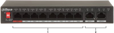 Dahua - PFS3010 Serie - PoE Switch - 8 Poorten - Geen Beheer