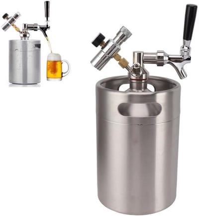 Allecto - 5L Mini roestvrijstalen vat - Onder druk Mini Keg Growler