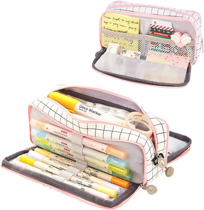 Grote Etui voor Kinderen met 3 Compartimenten - Organiseer je Pennen en Accessoires