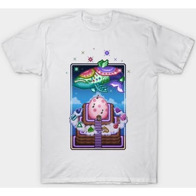 T-shirt Femme Poisson du Vent Harajuku Imprimé Kawaii T-shirt d'Été Manches Courtes Haut Tee Féminin 4XL blanc