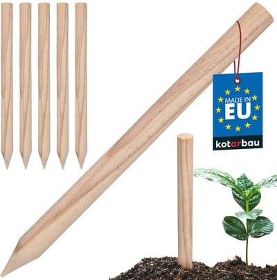 KOTARBAU® 5 st Plantenstok, Plantenstokken, Beukenhout, 40 cm, Natuurlijk, Tomatenstokken, Plantensteun, Houten Paaltjes, Plantenstaven Houten Stok, Plantensteunen