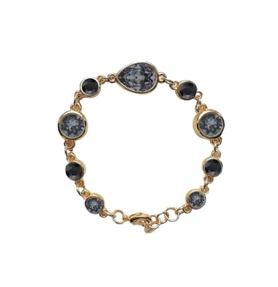 Silver night Jet Sparkle armband - bracelet - Swarovski kristallen - Bliss Label