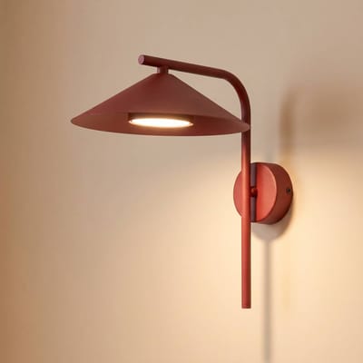 TK Lighting Wandlamp Lume S, bordeauxrood, metaal, 31 cm hoog, GX53
