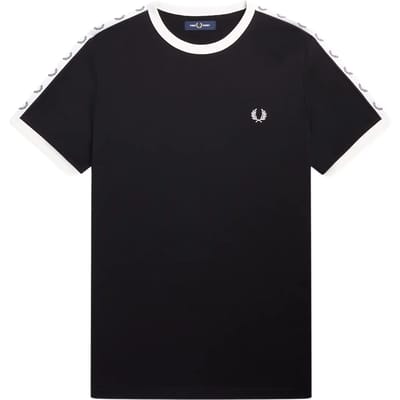 T-shirt met contrasterende rand en band Fred Perry