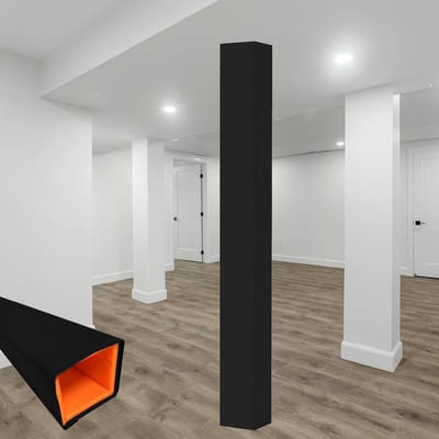 Paalbescherming Schuim - Paalbekleding - Sportveld Veiligheid - Aanpasbare Vierkante Stok - 20 mm Dik - Zwart