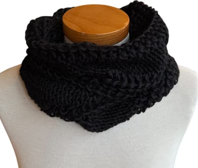 Sjaal - colsjaal - dames - zwart - gebreid - 40x20cm