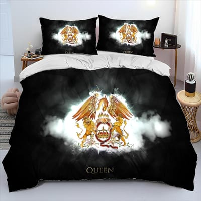 Freddie Mercury Queen-Rock-Band Dekbed Dekbedovertrek Beddengoed Set Dekbedhoes Bedset Dekbedhoes Kussensloop King Queen Maat Beddengoed Set EU SK(260*220cm)3pcs