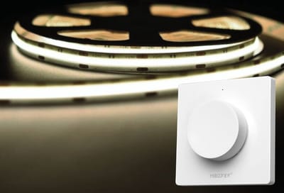 LED Strip COB - 10 Meter - Complete Set - 4000k - Neutraal Wit - 24V - 480LED/m - Met Draadloze Mi-Light(MiBoxer) wanddimmer(Wit)