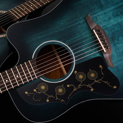 Pickguard de protection adhésif de haute qualité pour guitare folk main droite(Motif noir) black