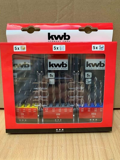 kwb 109156 HSS Boorset 3-delig 3 mm, 4 mm, 5 mm, 6 mm, 8 mm DIN 338 Cilinderschacht 3 stuk(s)