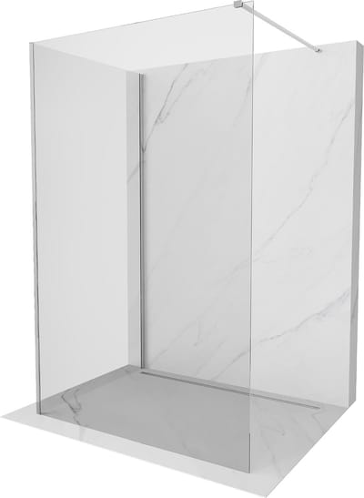 Mexen Kioto douchewand Walk-in 140 x 75 , transparant, chroom - 800-140-212-01-00-075