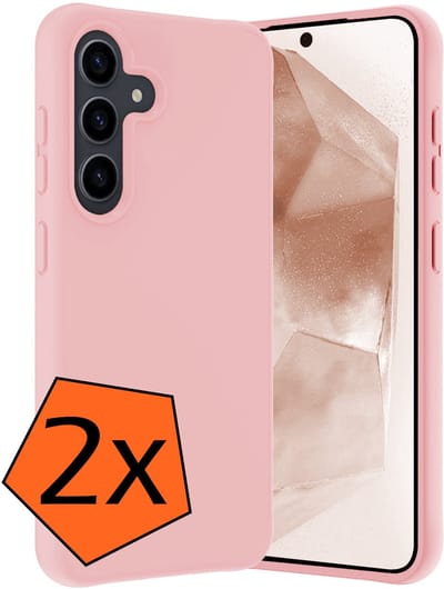 Hoes - 2 Stuks - Geschikt voor Samsung Galaxy A56 - Sterk & Shockproof - Case Siliconen - Back Cover - Telefoon Hoes - Lichtroze