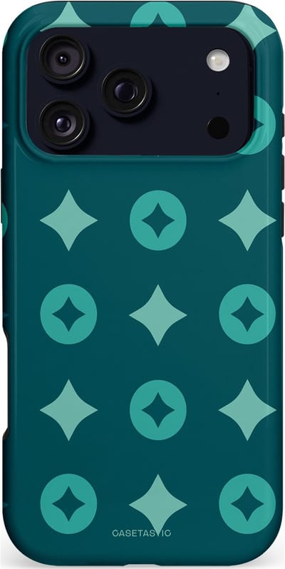 Casetastic hoesje geschikt voor Apple iPhone 17 Pro Max - MagSafe - Dubbellaagse bescherming - Retro sterren - Fashion Case - Petrol