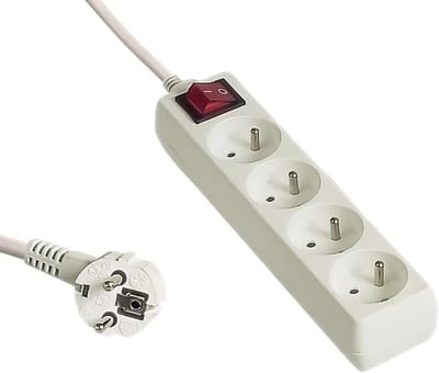 Verlengkabel 230 V - 7 meter - 4 stopcontacten - netschakelaar