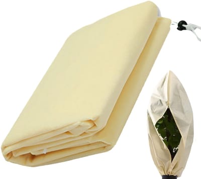 Plantenhoes - Vliesdoek tegen vorst - 180 x 120 cm - Planthoes - Winterhoes - Duurzaam - Ritssluiting - UV-doorlatend - Beschermhoes winter boom/plant - Beige