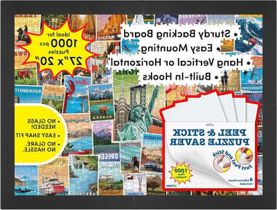 Puzzellijst - Fotolijst Posterlijst - Decoratie Ophangen - Geen Verblindend Frame - 20x27 Inch - Mat Zwart