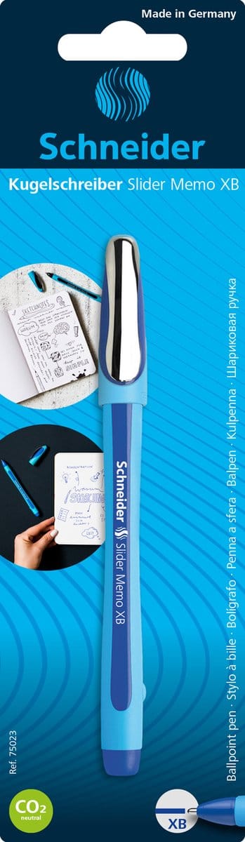 Schneider balpen - Slider Memo - XB - blauw - op blister - S-75023