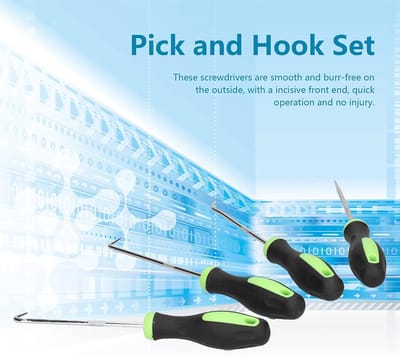 Haak Set - Precisie Gereedschap - Onderdelen Demonteren - 4 Delig - 19 cm Lengte - Groen