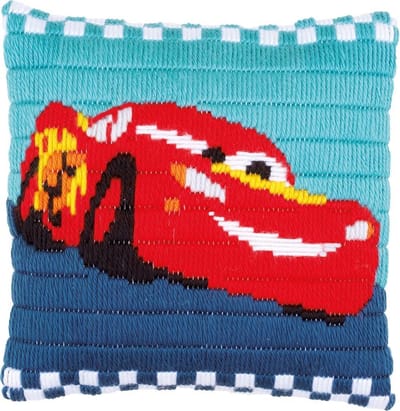 Vervaco - Spansteekkussen kit - Disney Lightning McQueen - PN-0169171 - Borduren - Borduurpakket - Borduurpakket volwassenen - Borduurpakket kind