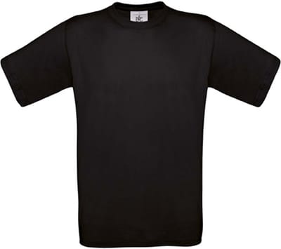 B&C Exact 150 Heren T-shirt Black Maat S (onbedrukt - 5 stuks)