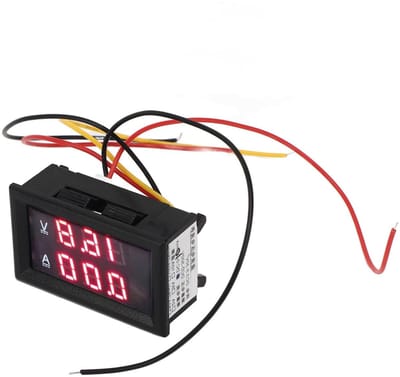 Volt Meter - Spanning Ampèremeter - Elektrische Metingen - Dubbel Display - DC 300V - Zwart