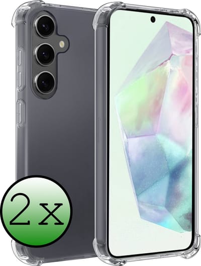 Hoesje 2 Stuks - Geschikt voor Samsung Galaxy A35 - Sterk & Shockproof - Siliconen Case - Back Cover - Telefoon Hoes Shock Proof - Transparant