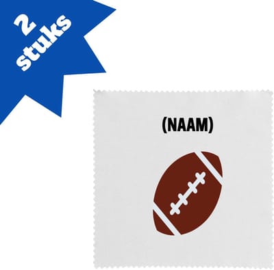 Akyol - american football met je eigen naam brillendoekjes - American football - sport liefhebbers - nfl - verjaardag - verjaardagscadeau - mensen die houden van american football - cadeau - kado - geschenk - gift - 17,8 bij 17,8 cm - 2 stuks