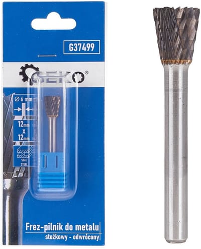 GEKO Inverted conische frees - Tungsten carbide - 12x12 mm - Hoge hardheid - Slijtvast