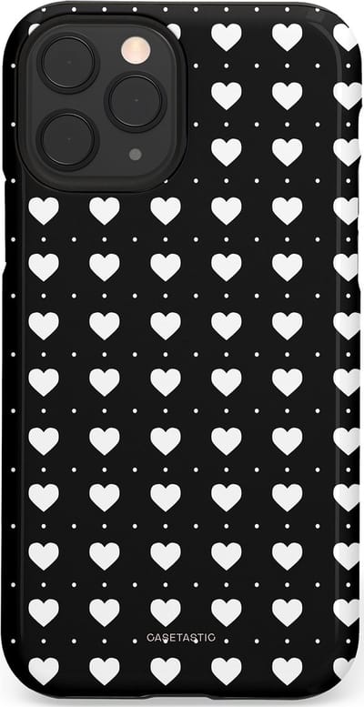 Casetastic Hoesje Geschikt voor Apple iPhone 11 Pro - Stijlvolle Beschermende Duo-layer Case - Stipjes en Hartjes