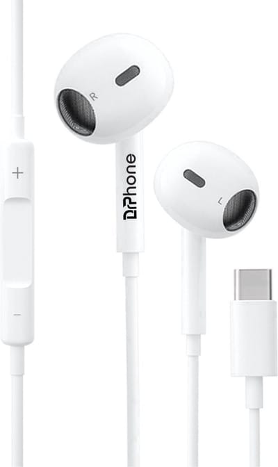 DrPhone HIFI PRO2 - Premium USB-C Oordopjes – Microfoon – Ingebouwde DAC - Oordoppen - Geschikt voor o.a iPhone / iPad / Samsung - Wit