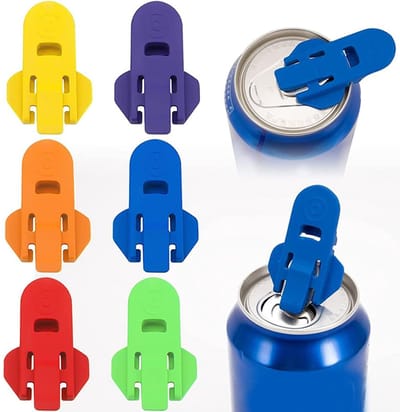Dailygoods- Blikopener 6 Stuks - Draagbare Blikopener - Kunststof Blikopener - Voor Aluminium Blikjes - Compacte Afmetingen - Hoogwaardig Polypropyleen - Blikdeksel